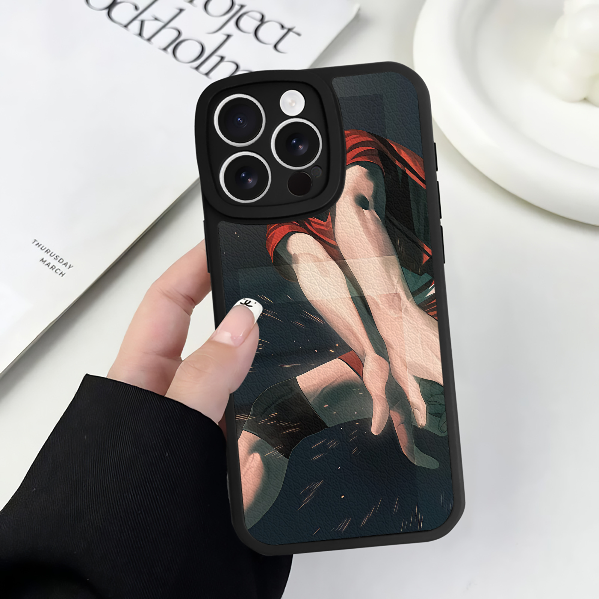 （画像用） ハイキュー!! Haikyu!! 【iPhone 16シリーズ対応】シリコンスマホケース（レザー調） 材質：シリコン